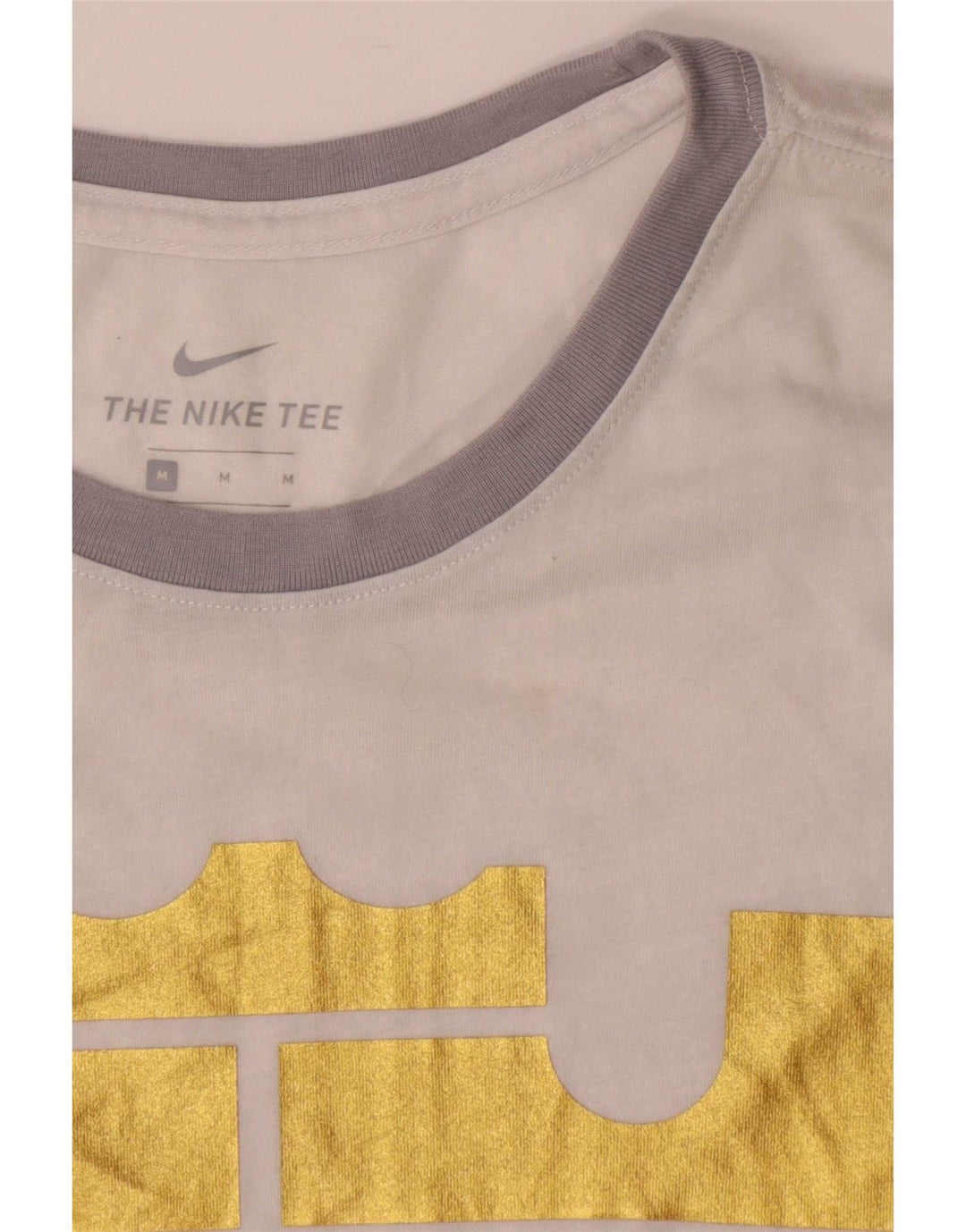 Nike Mens Graphic T-Shirt Top Medium Grey Polyester