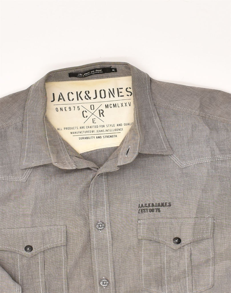 JACK & JONES Mens Shirt XL Grey Cotton | Vintage Jack & Jones | Thrift | Second-Hand Jack & Jones | Used Clothing | Messina Hembry 