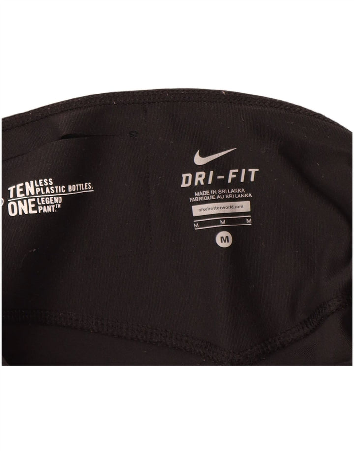 Nike Womens Dri Fit Tracksuit Trousers UK 14 Medium  Black Polyester