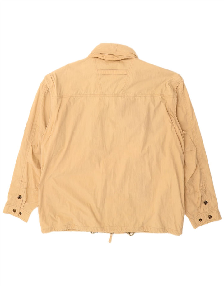 VINTAGE Mens Utility Jacket IT 54 2XL Beige Cotton