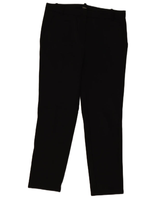 Pinko Womens Slim Chino Trousers UK 10 Small W28 L27 Black Viscose