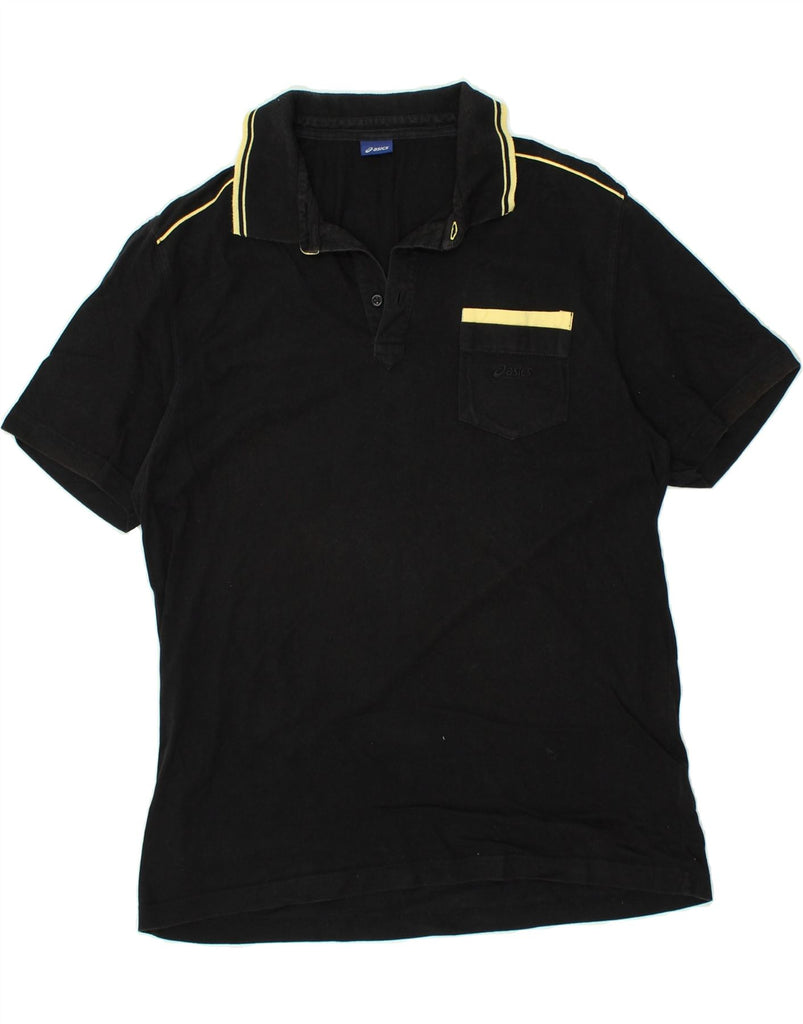 ASICS Mens Polo Shirt XL Black Cotton | Vintage Asics | Thrift | Second-Hand Asics | Used Clothing | Messina Hembry 