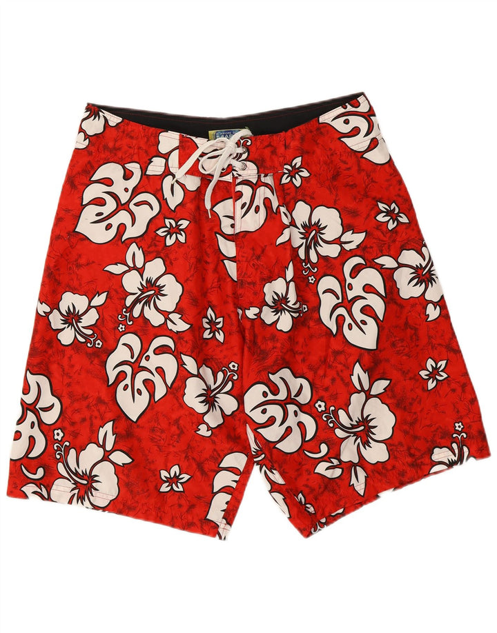 Sapore Di Mare Mens Swimming Shorts Medium Red Floral Polyester Hawaiian