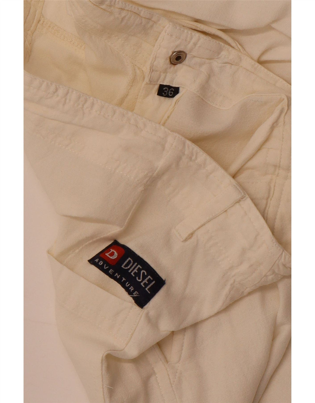 Diesel Womens Wide Leg Trousers W36 L27 Off White