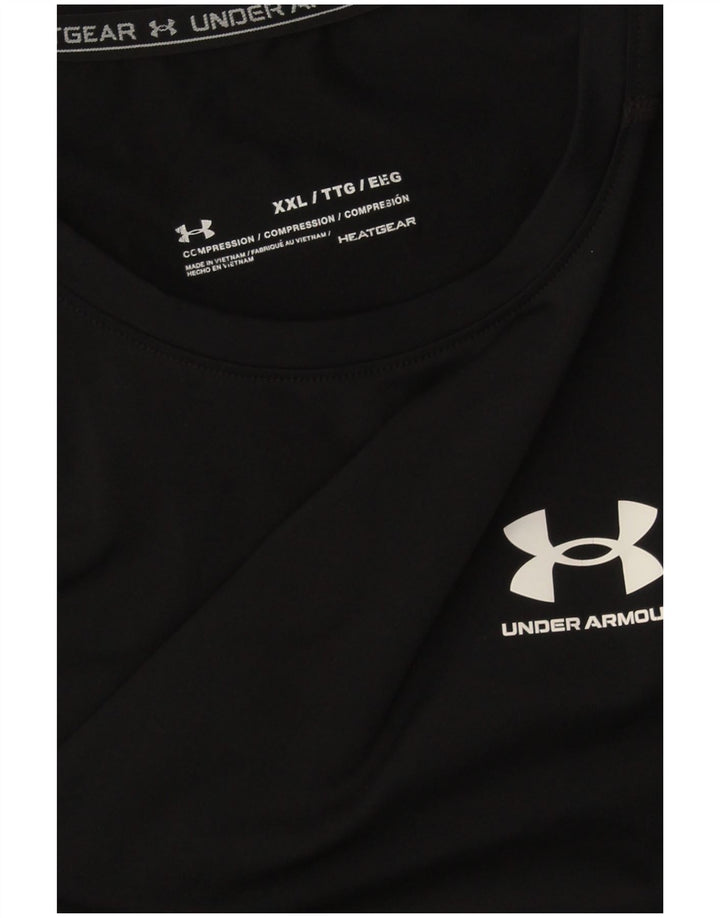 Under Armour Mens Compression T-Shirt Top 2XL Black Sports
