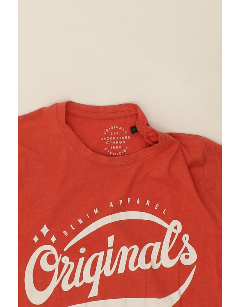 JACK & JONES Mens Graphic T-Shirt Top Medium Red Cotton | Vintage Jack & Jones | Thrift | Second-Hand Jack & Jones | Used Clothing | Messina Hembry 