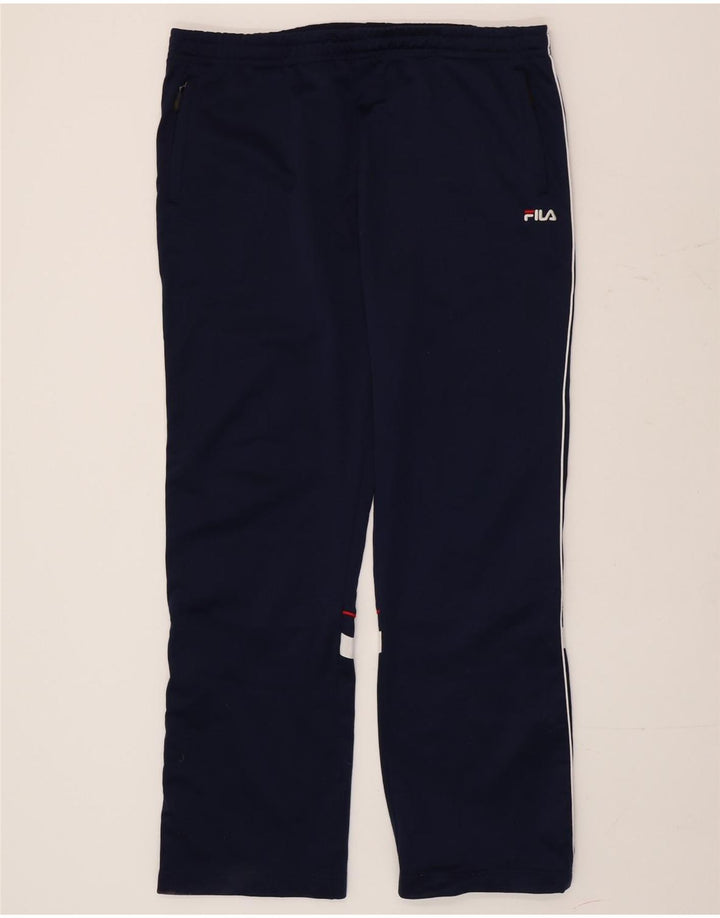 Fila Mens Tracksuit Trousers Large  Navy Blue Colourblock Polyester