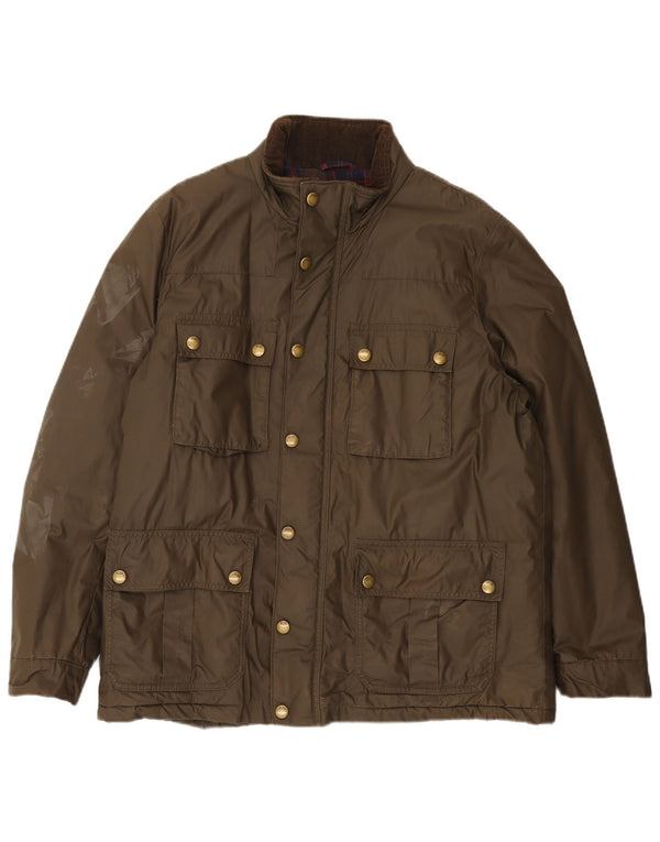 John Rocha Mens Utility Jacket UK 40 Large Khaki Cotton
