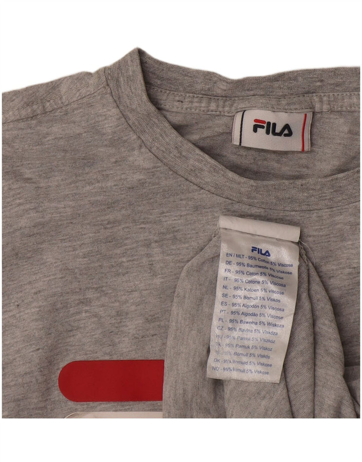 Fila Mens Graphic T-Shirt Top Medium Grey Cotton