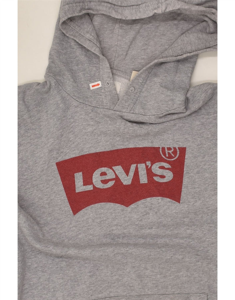 LEVI'S Mens Graphic Hoodie Jumper Medium Grey Cotton | Vintage Levi's | Thrift | Second-Hand Levi's | Used Clothing | Messina Hembry 