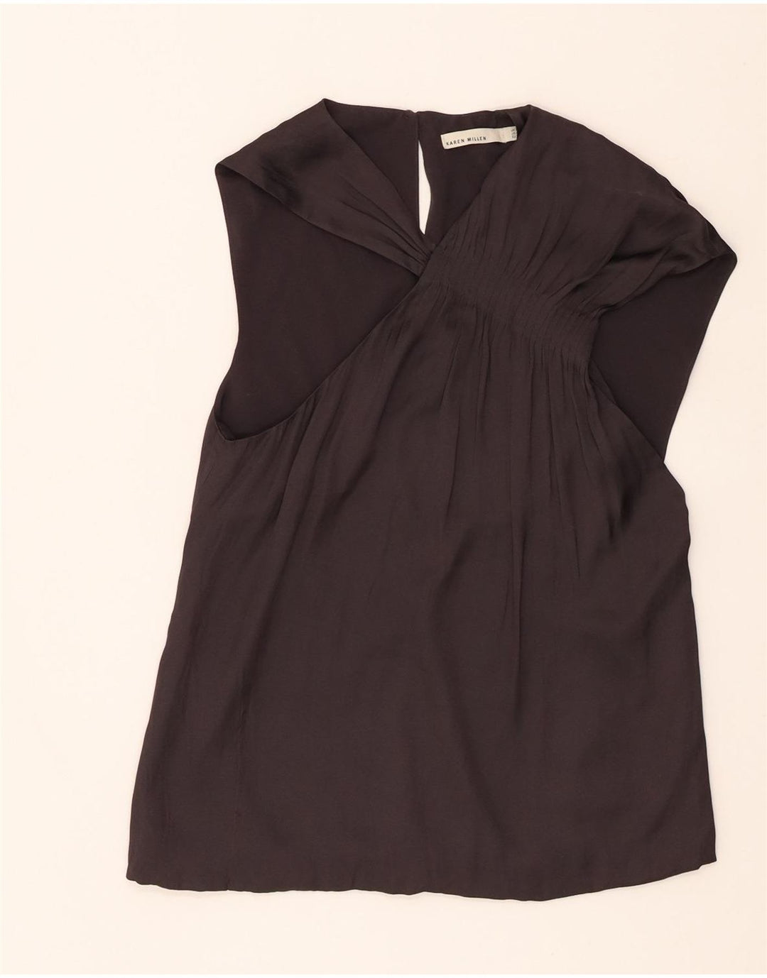 Karen Millen Womens Sleeveless Blouse Top UK 8 Small Black Polyester