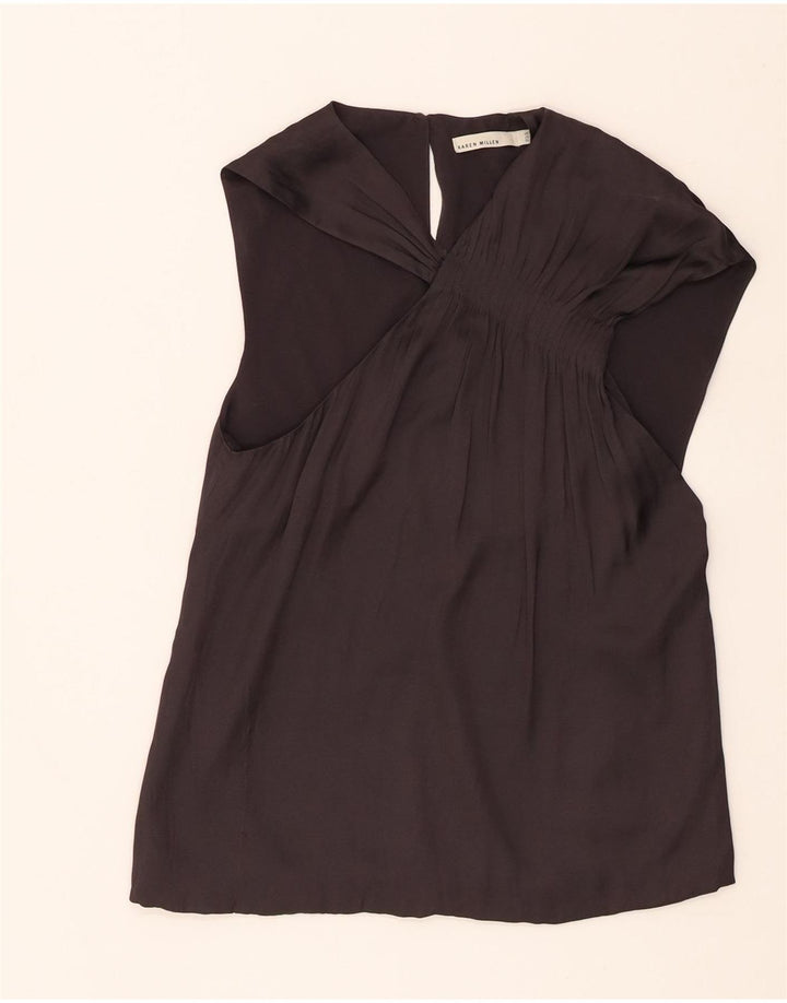 Karen Millen Womens Sleeveless Blouse Top UK 8 Small Black Polyester