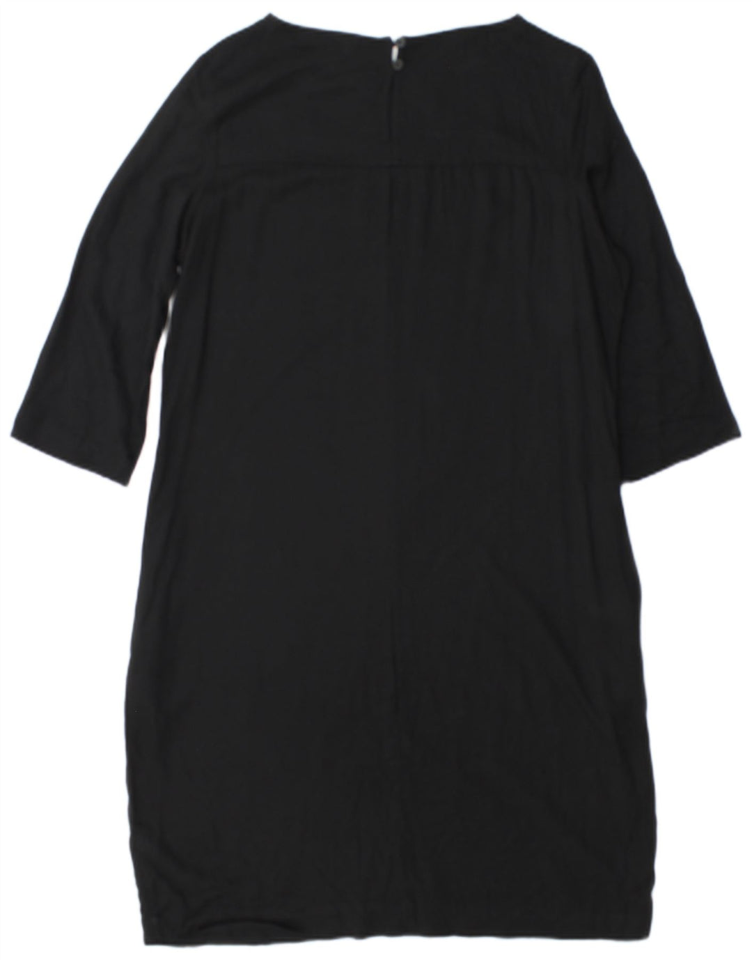 Marks & Spencer Womens 3/4 Sleeve Shift Dress UK 12 Medium Black Viscose