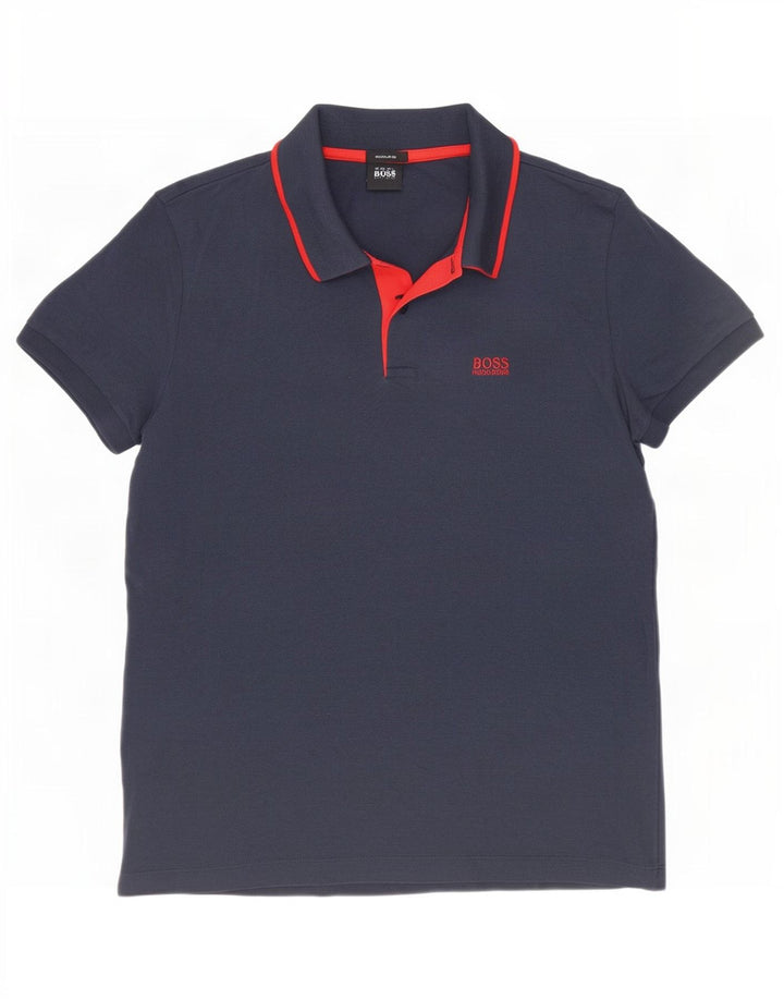 Hugo Boss Mens Polo Shirt Small Navy Blue Cotton