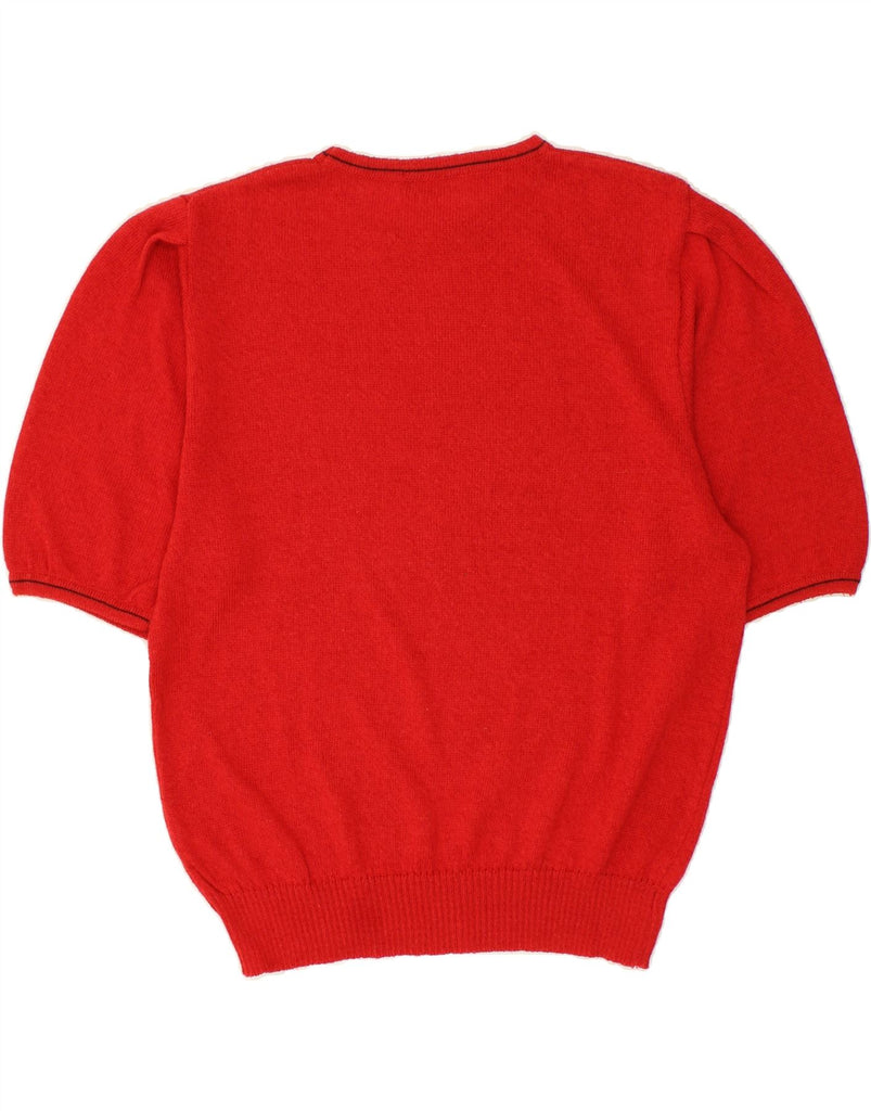 VINTAGE Womens Short Sleeve Crew Neck Jumper Sweater IT 44 Medium Red | Vintage Vintage | Thrift | Second-Hand Vintage | Used Clothing | Messina Hembry 