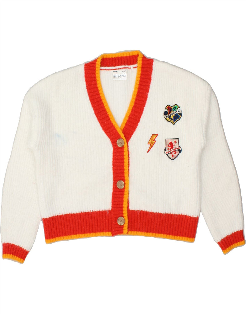 VINTAGE Womens Harry Potter Crop Cardigan Sweater UK 10 Small White Vintage Vintage and Second-Hand Vintage from Messina Hembry 