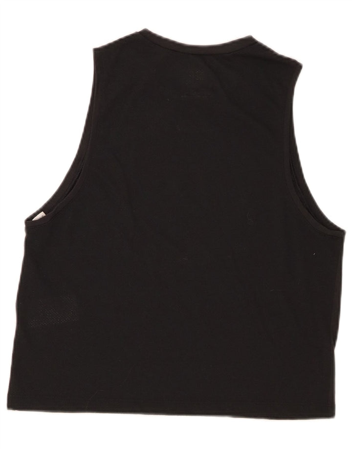 Reebok Womens Graphic Vest Top UK 12/14 Medium Black Polyester