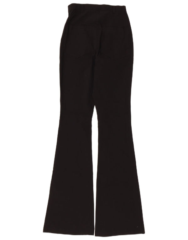 Topshop Womens Flare Casual Trousers UK 8 Small W24 L31 Black Viscose