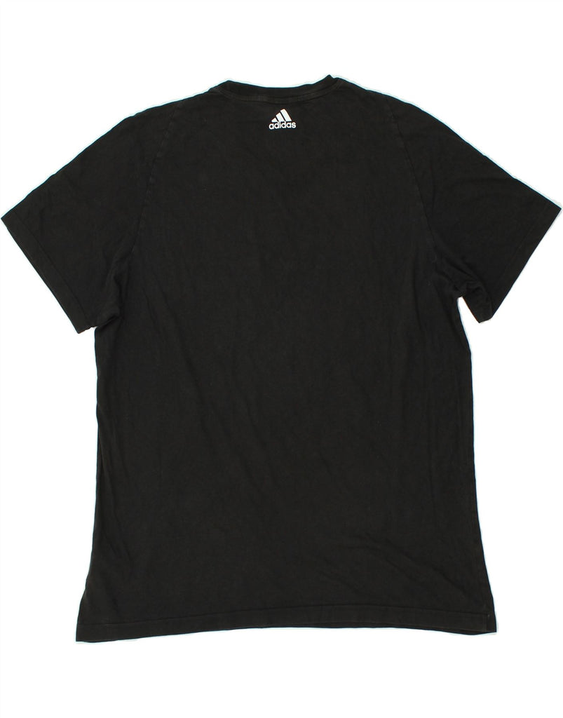 ADIDAS Mens Graphic T-Shirt Top XL Black Cotton | Vintage Adidas | Thrift | Second-Hand Adidas | Used Clothing | Messina Hembry 