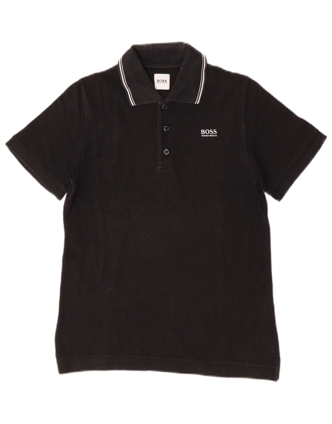 Hugo Boss Boys Polo Shirt 11-12 Years Black Cotton
