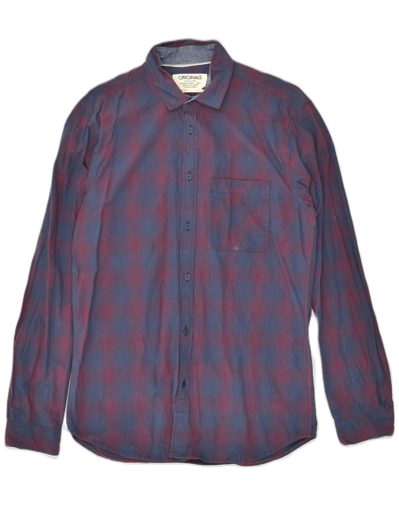 JACK & JONES Mens Shirt Medium Blue Check Cotton | Vintage Jack & Jones | Thrift | Second-Hand Jack & Jones | Used Clothing | Messina Hembry 