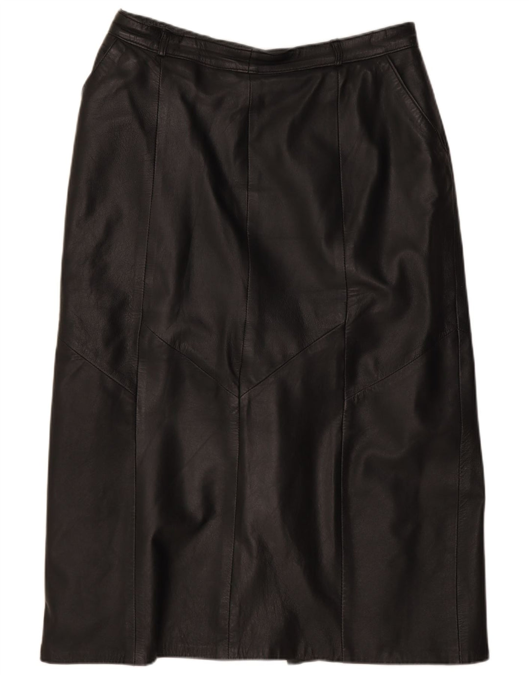 Vintage Womens Leather Skirt IT 42 Medium W28 Black