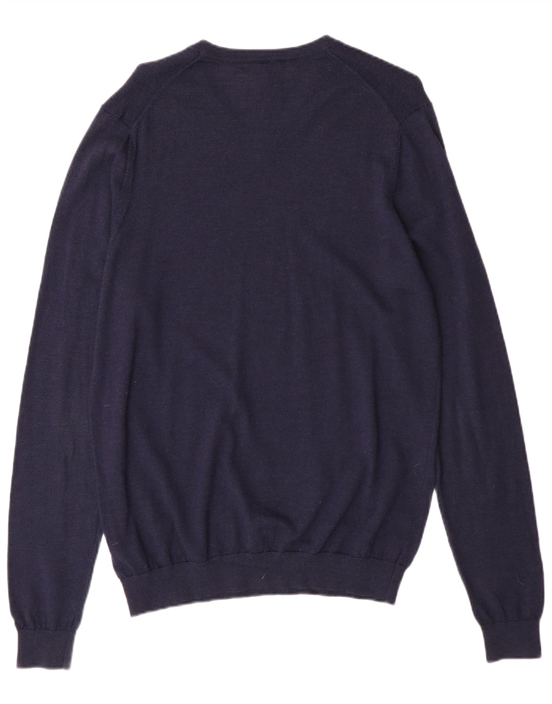 Marks & Spencer Mens V-Neck Jumper Sweater Medium Navy Blue Merino Wool