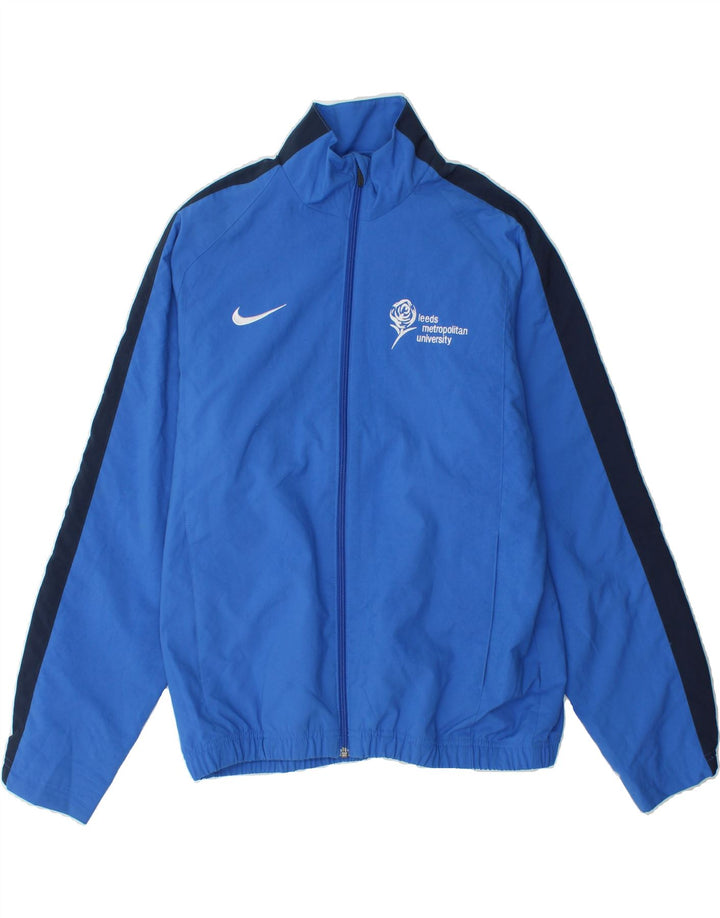 NIKE Mens Graphic Tracksuit Top Jacket UK 35/37 Small Blue Colourblock Vintage Nike and Second-Hand Nike from Messina Hembry 