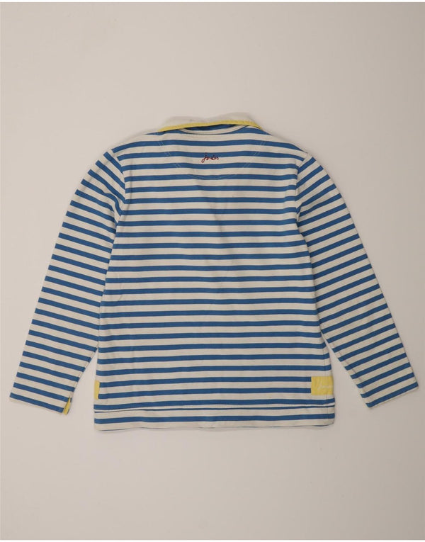 Joules Womens Classic Fit Sweatshirt Jumper UK 14 Large Blue Striped Cotton