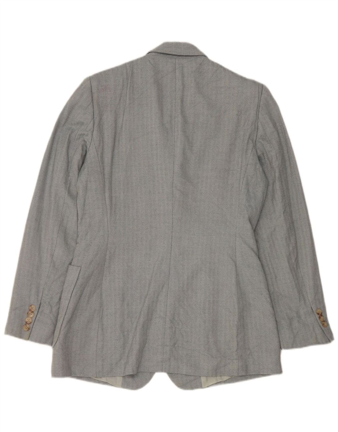 Ralph Lauren Womens 3 Button Blazer Jacket US 8 Medium Blue Herringbone