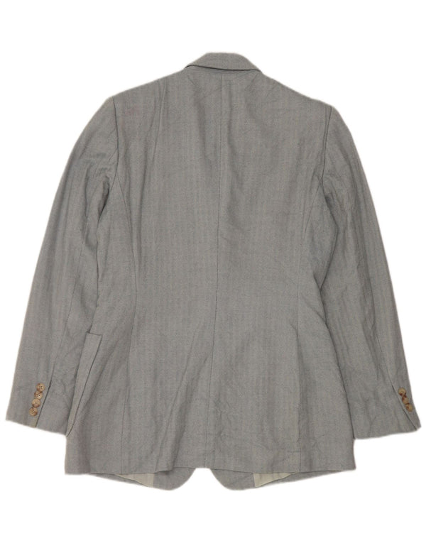 Ralph Lauren Womens 3 Button Blazer Jacket US 8 Medium Blue Herringbone