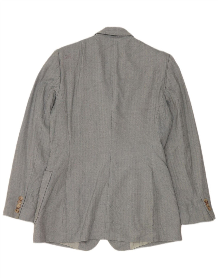 Ralph Lauren Womens 3 Button Blazer Jacket US 8 Medium Blue Herringbone