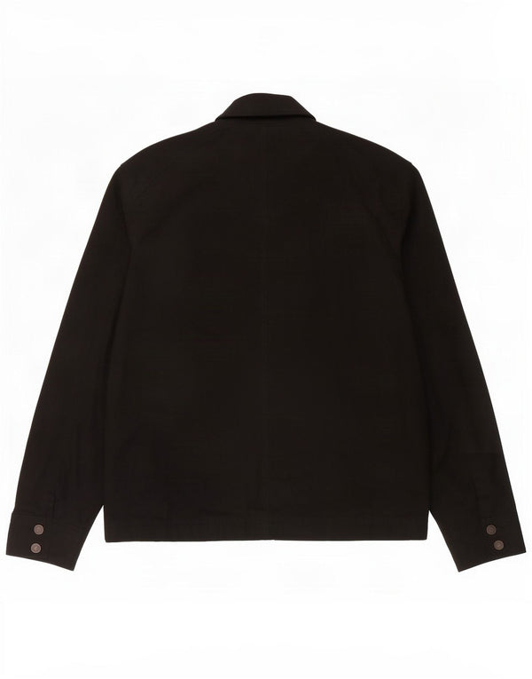 Calvin Klein Jeans Mens Bomber Jacket UK 44 2XL Black Cotton