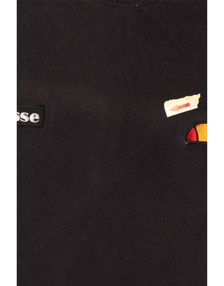 ELLESSE Mens Graphic T-Shirt Top XL Black Cotton