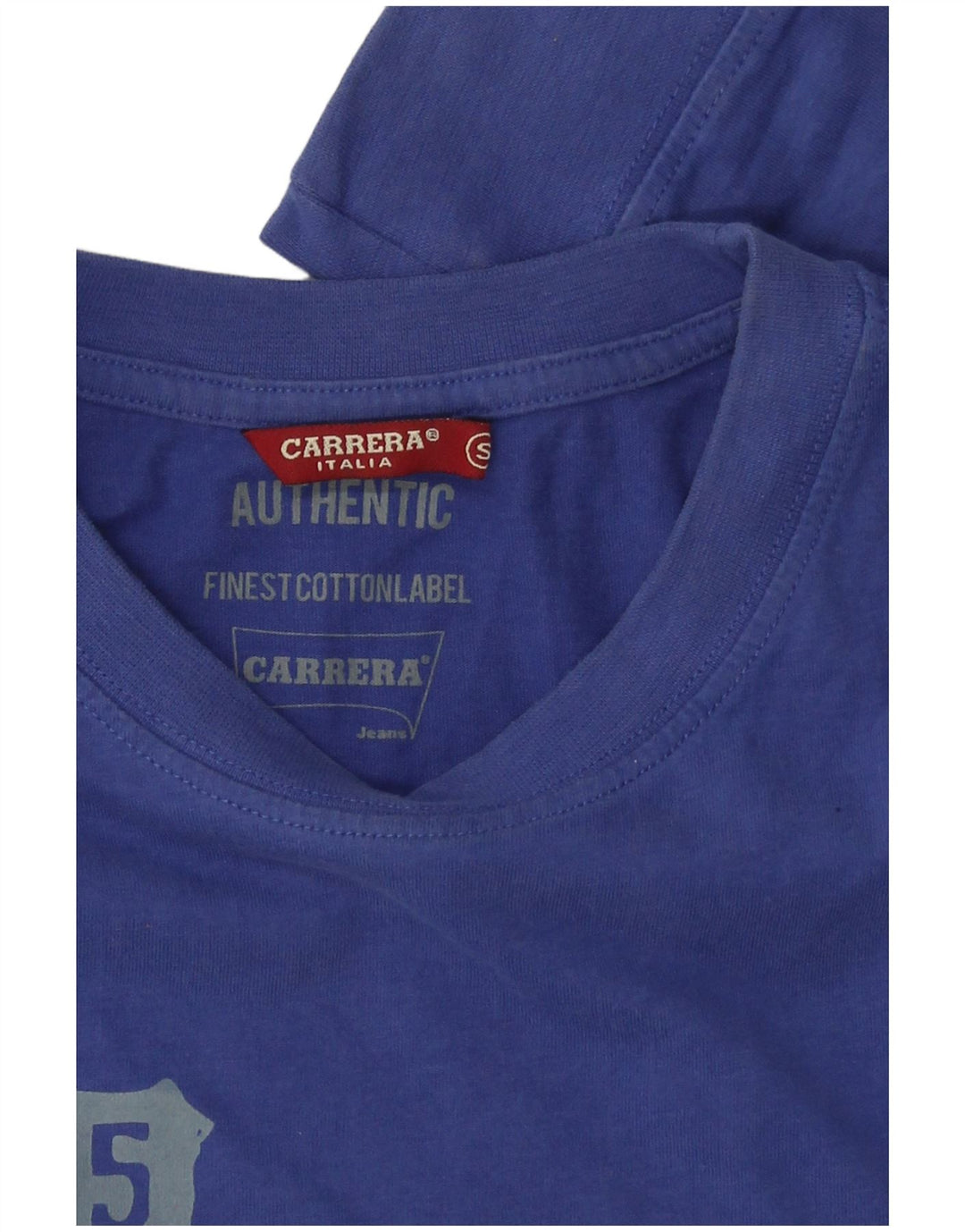 CARRERA Mens New York City Graphic Top Long Sleeve Small Blue Cotton