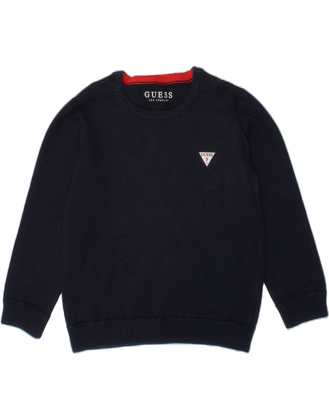 GUESS Boys Crew Neck Jumper Sweater 6-7 Years Navy Blue Vintage Guess and Second-Hand Guess from Messina Hembry 