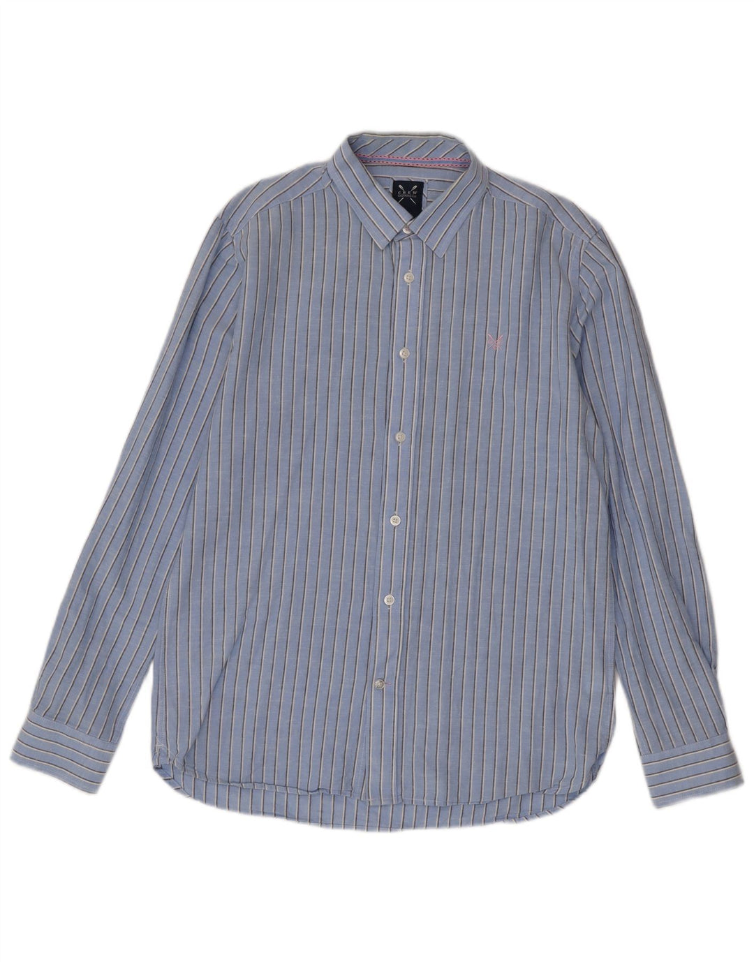 Crew Clothing Mens Slim Fit Shirt Medium Blue Striped Cotton