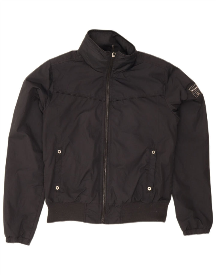 Champion Womens Hooded Bomber Jacket UK 14 Medium Navy Blue