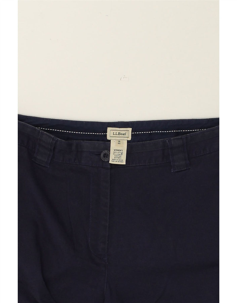 L.L.BEAN Womens Straight Capri Trousers US 14 XL W36 L22 Navy Blue Cotton | Vintage L.L.Bean | Thrift | Second-Hand L.L.Bean | Used Clothing | Messina Hembry 