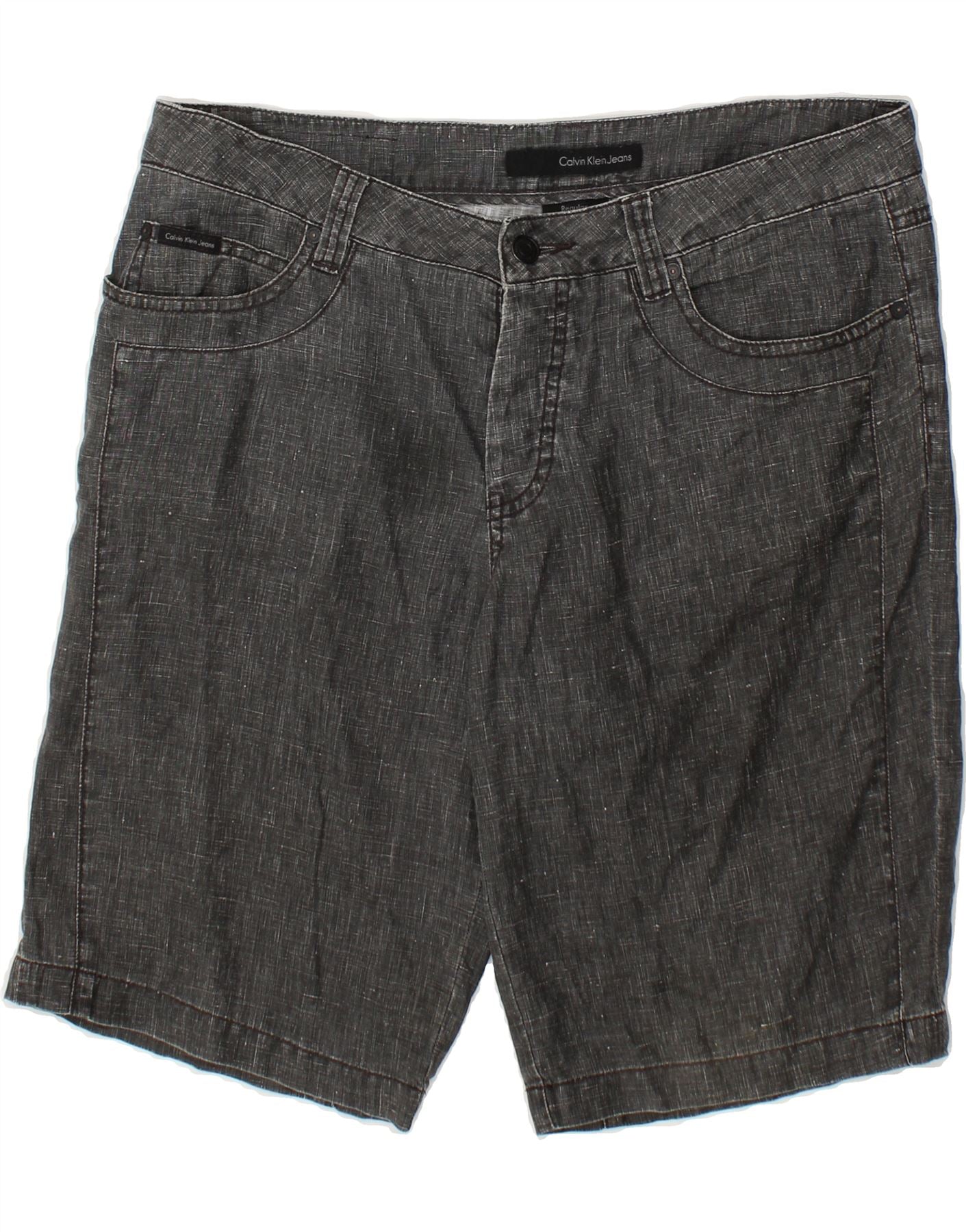 CALVIN KLEIN JEANS Womens Regular Casual Shorts W32 Large Grey
