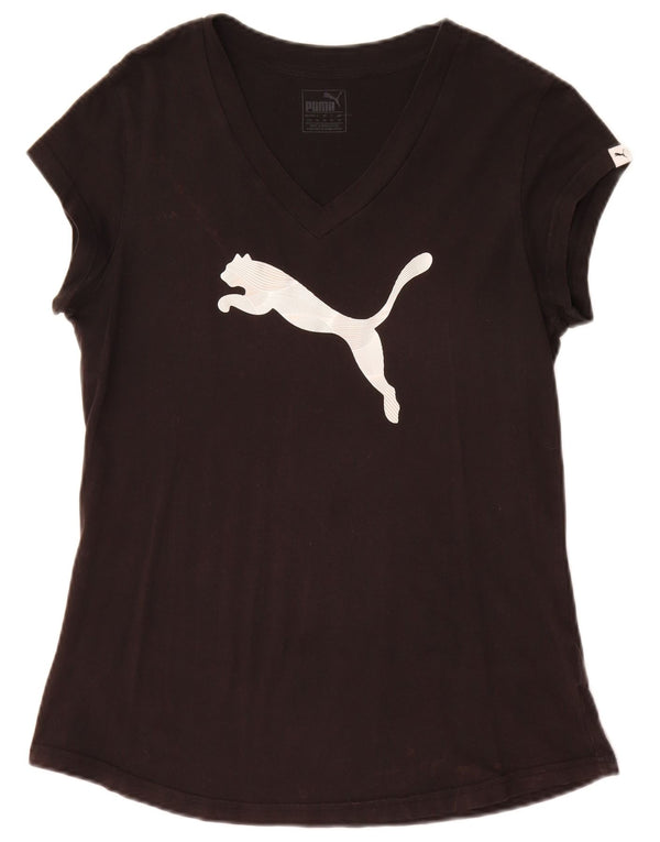 Puma Womens Graphic T-Shirt Top UK 14 Large Black