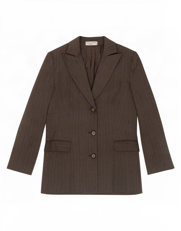 Byblos Womens 3 Button Blazer Jacket UK 10 Small Grey Striped