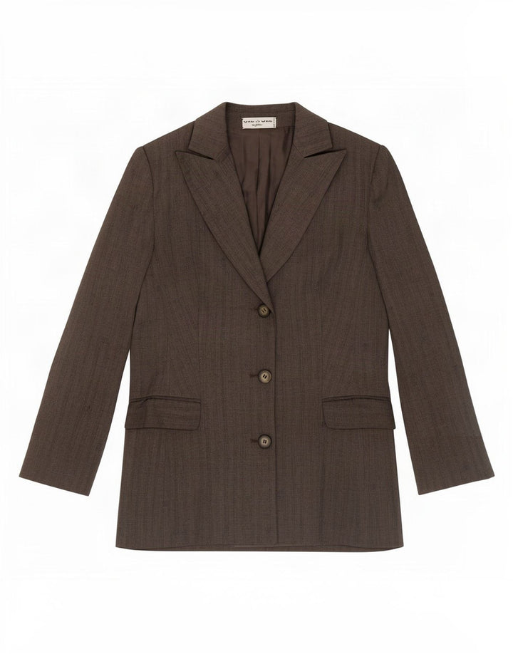 Byblos Womens 3 Button Blazer Jacket UK 10 Small Grey Striped