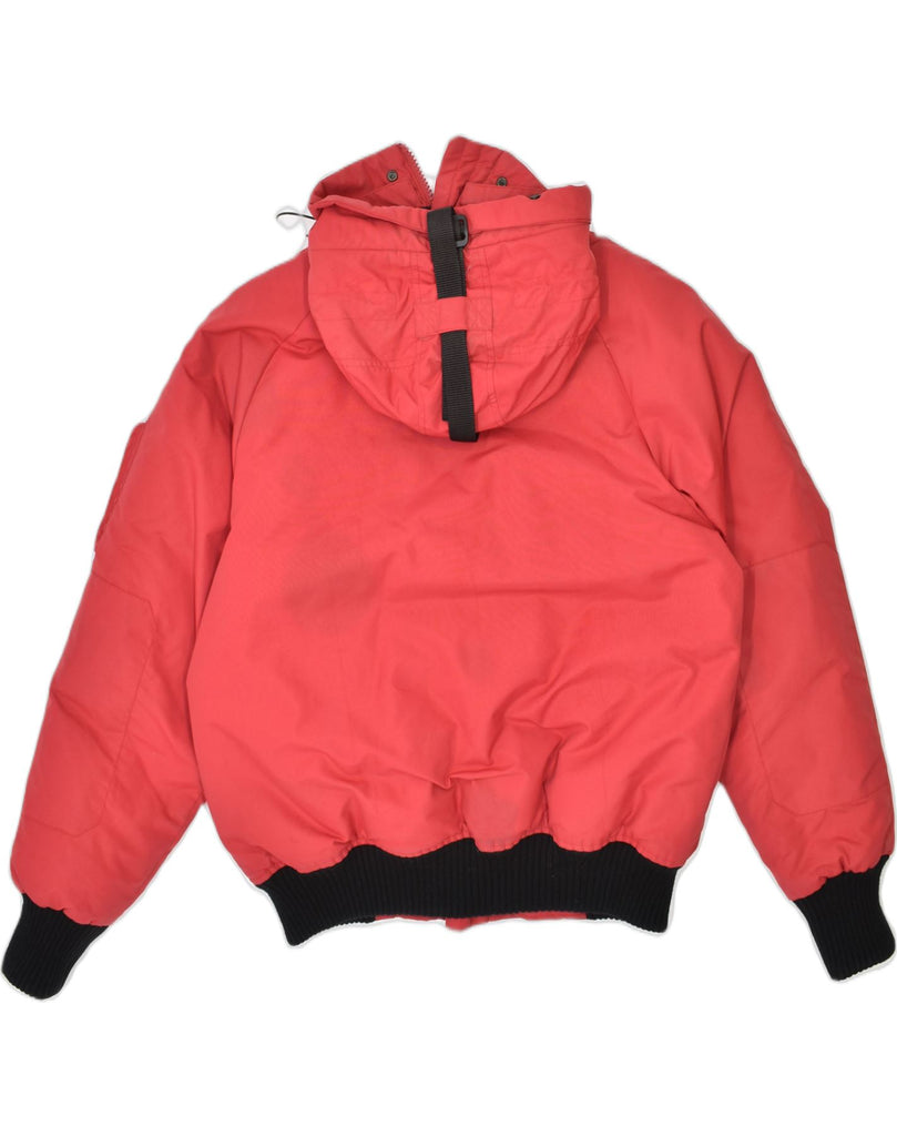 WILKER Mens Hooded Padded Bomber Jacket UK 38 Medium Red Polyamide | Vintage Wilker | Thrift | Second-Hand Wilker | Used Clothing | Messina Hembry 