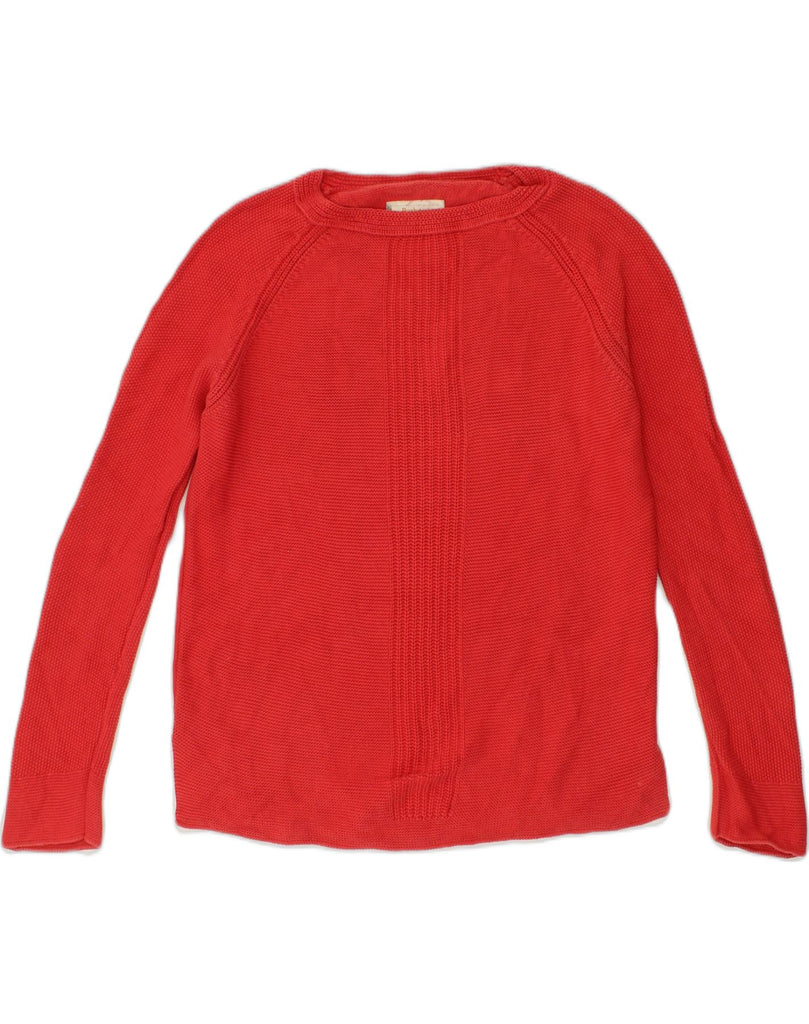 BARBOUR Womens Boat Neck Jumper Sweater UK 10 Small Red Cotton | Vintage Barbour | Thrift | Second-Hand Barbour | Used Clothing | Messina Hembry 