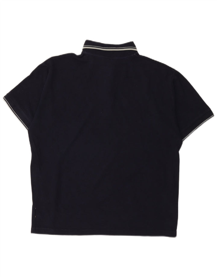 Kappa Mens Polo Shirt Medium Navy Blue Cotton