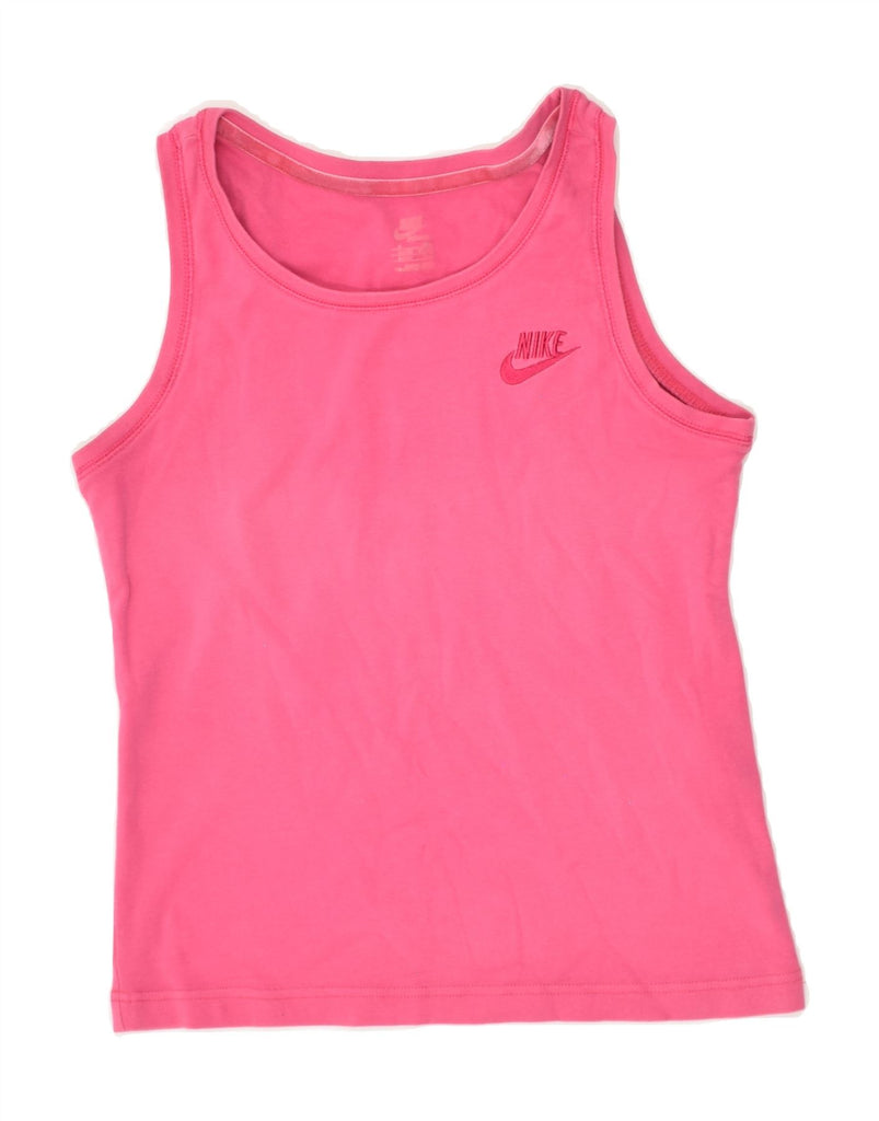 NIKE Womens Vest Top UK 10 Small Pink Cotton | Vintage Nike | Thrift | Second-Hand Nike | Used Clothing | Messina Hembry 