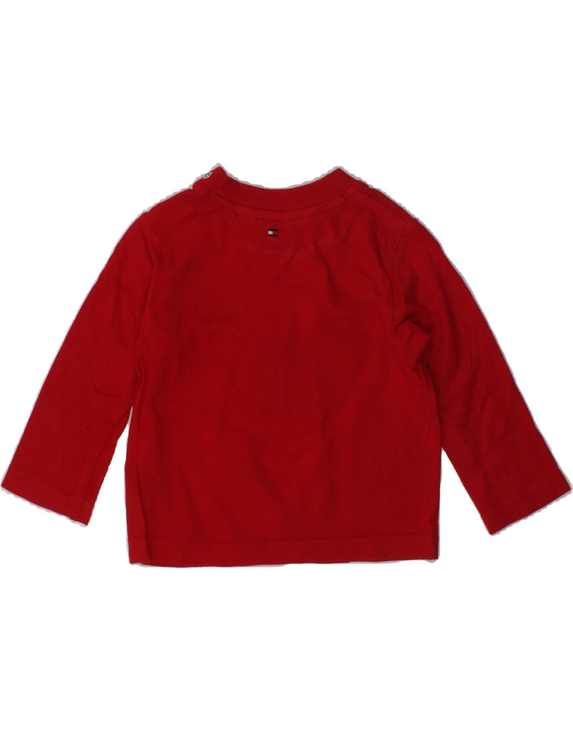 TOMMY HILFIGER Baby Boys Graphic Top Long Sleeve 6-9 Months Red Cotton | Vintage Tommy Hilfiger | Thrift | Second-Hand Tommy Hilfiger | Used Clothing | Messina Hembry 