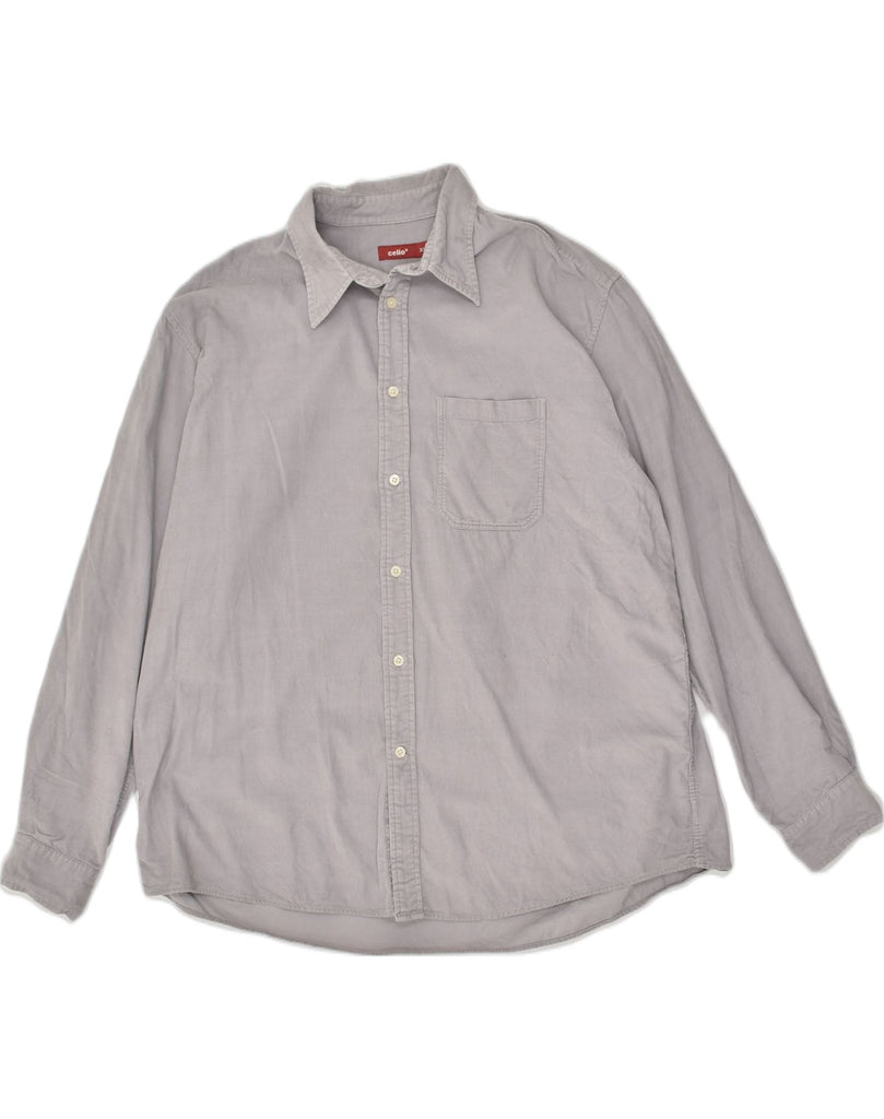 VINTAGE Mens Shirt XL Grey Cotton | Vintage Vintage | Thrift | Second-Hand Vintage | Used Clothing | Messina Hembry 