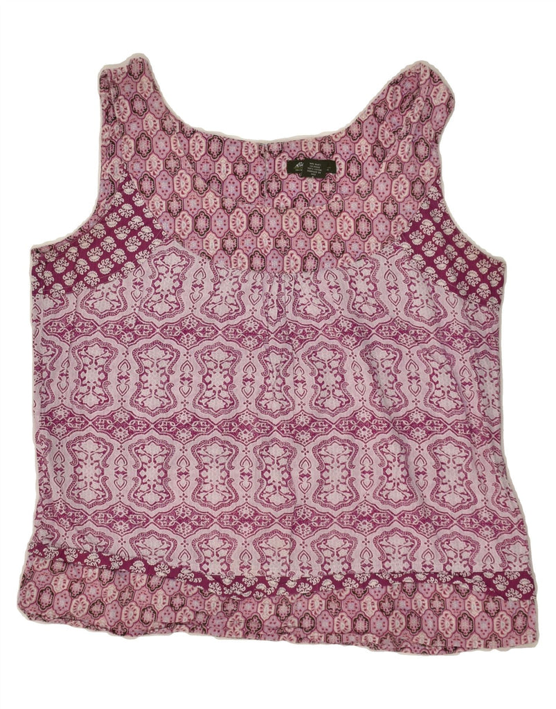 EDDIE BAUER Womens Vest Top UK 14 Large Purple Fair Isle Cotton | Vintage Eddie Bauer | Thrift | Second-Hand Eddie Bauer | Used Clothing | Messina Hembry 